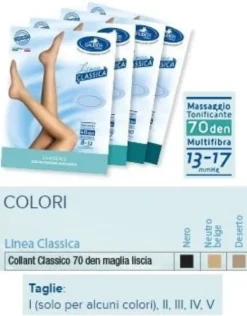 Sauber Collant 70 Den Maglia Liscia Colore Deserto Taglia 2
