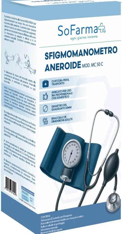 Sfigmomanometro Aneroide SoFarmaPiù Misuratore Manuale di Pressione Arteriosa