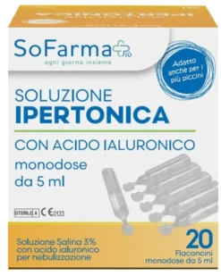 Soluzione Ipertonica 3% con Acido Ialuronico Sterile per Aerosol 20 Flaconcini da 5 ml