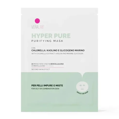 Veralab Hyper Pure Mask Maschera Viso Biocellulosa Purificante Anti Imperfezioni 15 ml