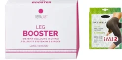 Veralab Leg Booster Long Taglia M – Kit Anticellulite con Crema 150 ml + Pantaloncino Lungo Micromassaggiante