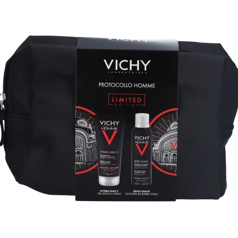 Vichy Homme Set Detergenza & Rasatura – Gel Doccia + Schiuma da Barba | Idea Regalo Uomo