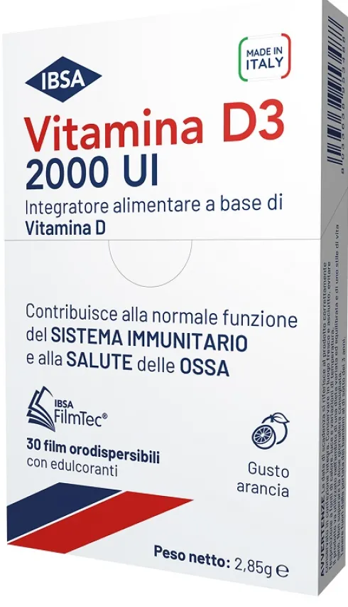 Vitamina D3 Ibsa 2000 UI 30 film orodispersibili